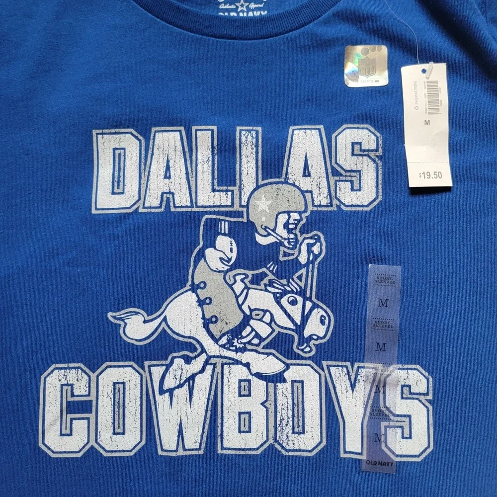 Old Navy Dallas Cowboys NFL Blue Graphic T-Shirt Shirt, Size M